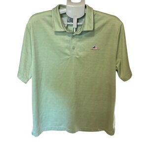 Ocean + Coast Men's Sailfish Polo Shirt with American Flag Logo Green Size Large